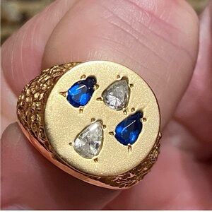 Custom Made Diamond Ring Vintage. Stones are big.